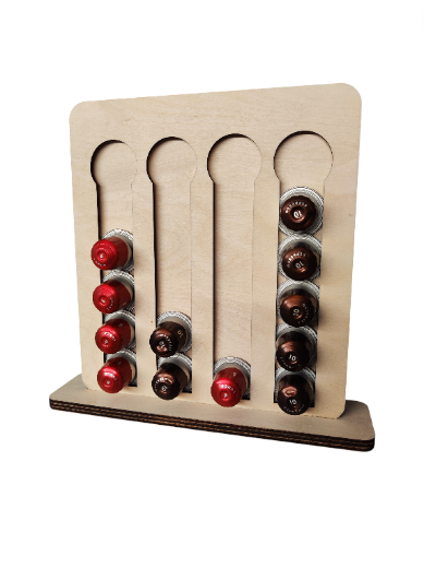 Fa kávékapszula tartó