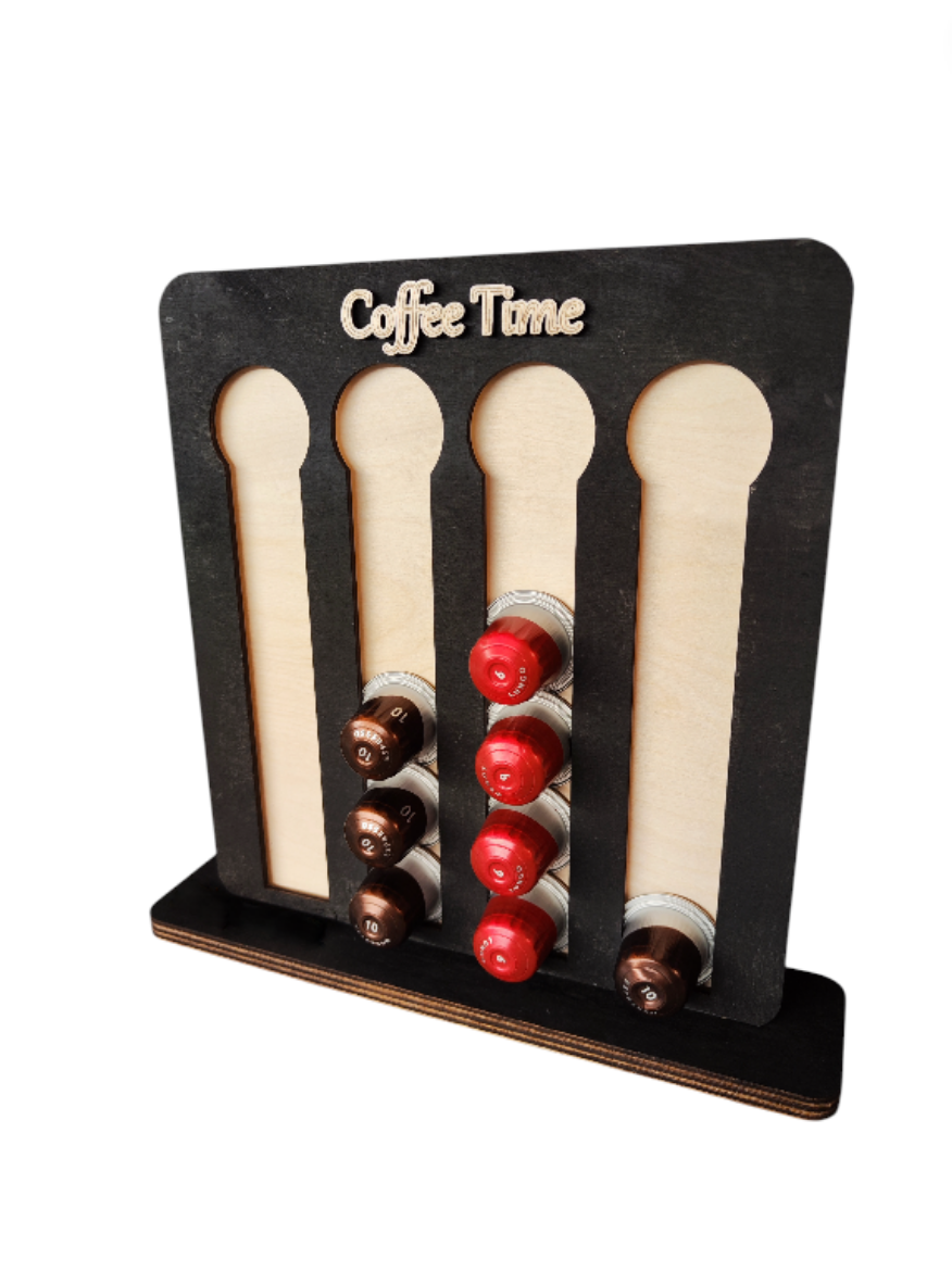 Fa kávékapszula tartó