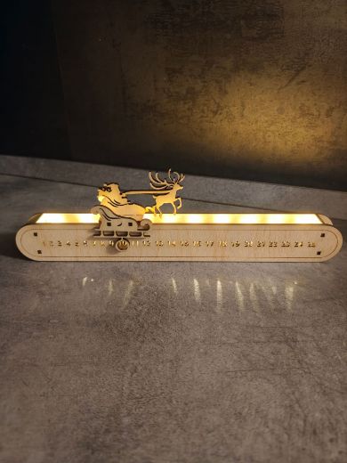 Lézervágott fa karácsonyi visszaszámláló dísz