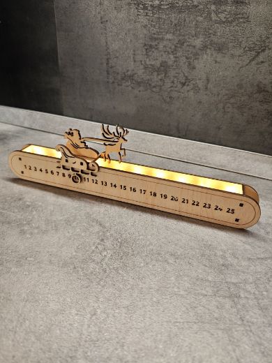 Lézervágott fa karácsonyi visszaszámláló dísz