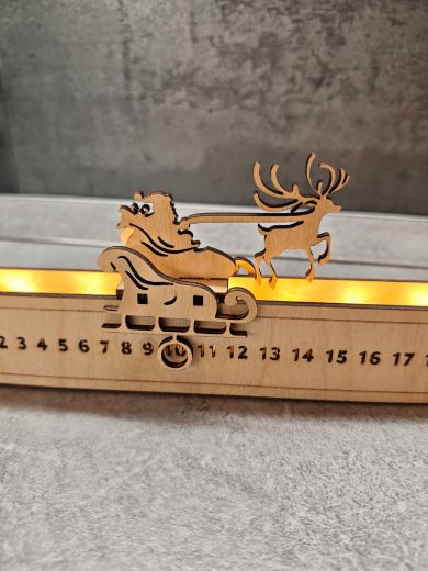 Lézervágott fa karácsonyi visszaszámláló dísz