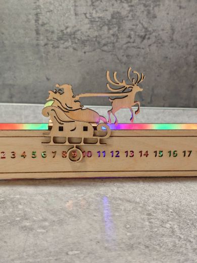 Lézervágott fa karácsonyi visszaszámláló dísz