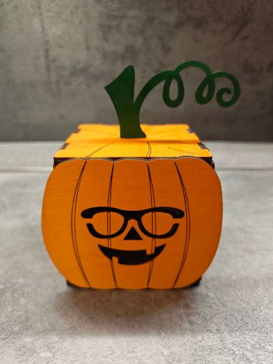 Halloween tök-dobozka – fiókos, világító dekoráció