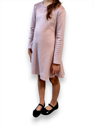 Elegáns csillogós halványrózsaszín kislány alkalmi ruha