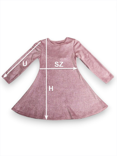 Elegáns csillogós halványrózsaszín kislány alkalmi ruha