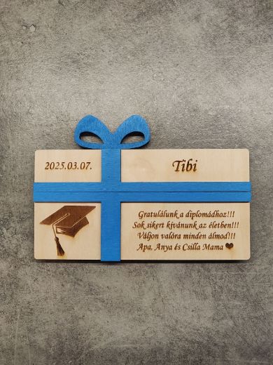 Pénzátadó kártya diplomaosztóra