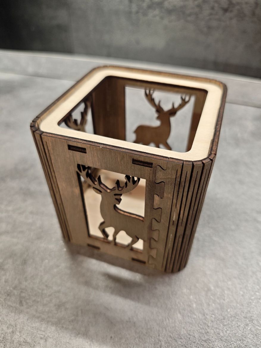 Fa Dekorkocka led világtással