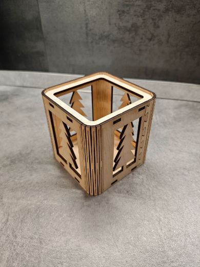 Fa Dekorkocka led világtással