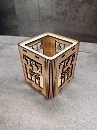 Fa Dekorkocka led világtással