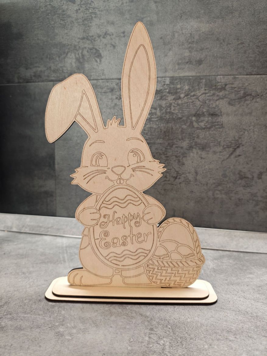 Nyuszi fa színező talppal – lézervágott húsvéti kreatív