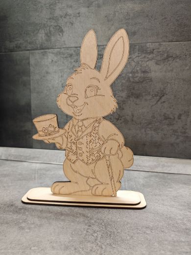 Nyuszi fa színező talppal – lézervágott húsvéti kreatív