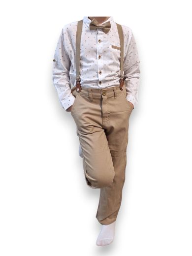 Fiú 4 részes alkalmi szett - Fehér-Bézs